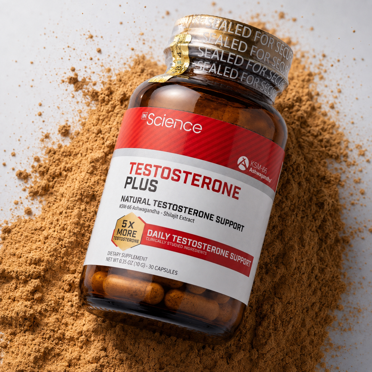 İn Science Testosterone Plus KSM-66 Ashwagandha & Shilajit – 30 Kapsül