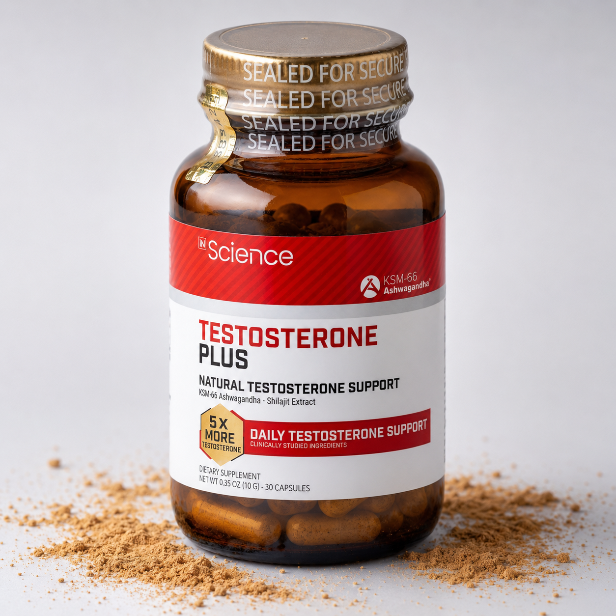 İn Science Testosterone Plus KSM-66 Ashwagandha & Shilajit – 30 Kapsül