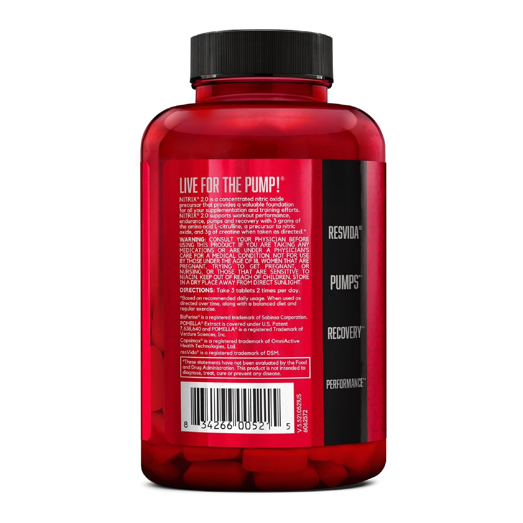BSN Nitrix 2.0 Nitrik Oksit Tablet 3g L-Citrulline 3g Kreatin