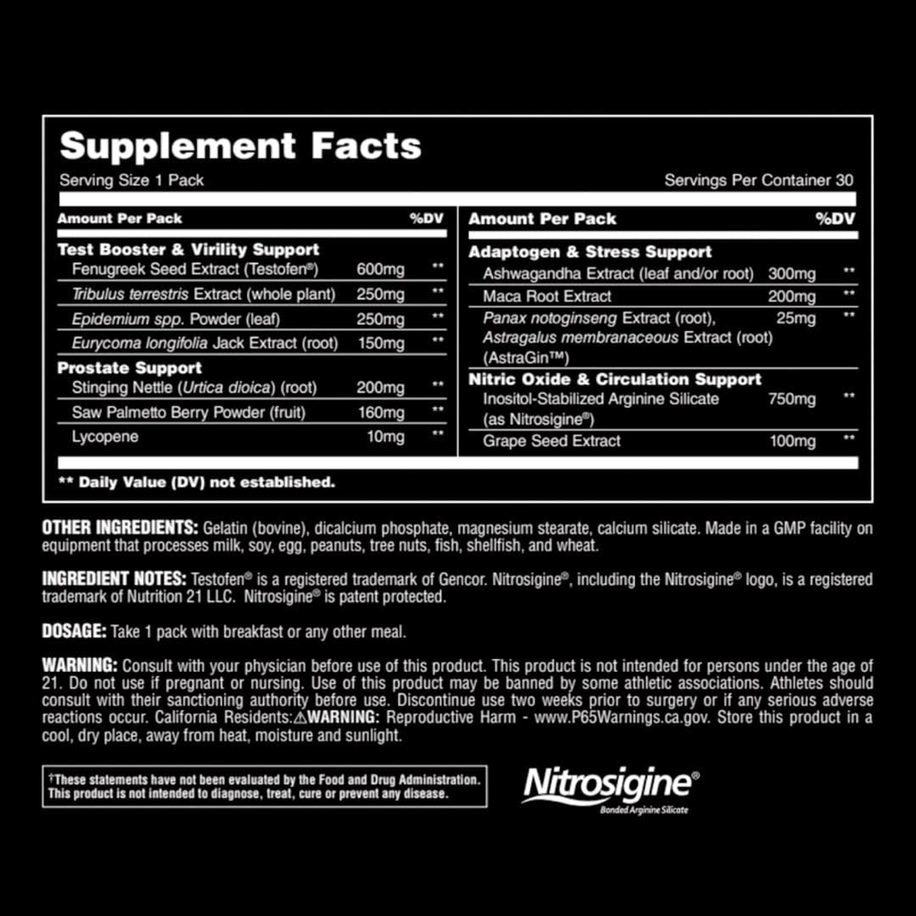 Animal TNT+ Erkeklere Özel Performans Artırıcı - 30 Packs Testosteron Enerji