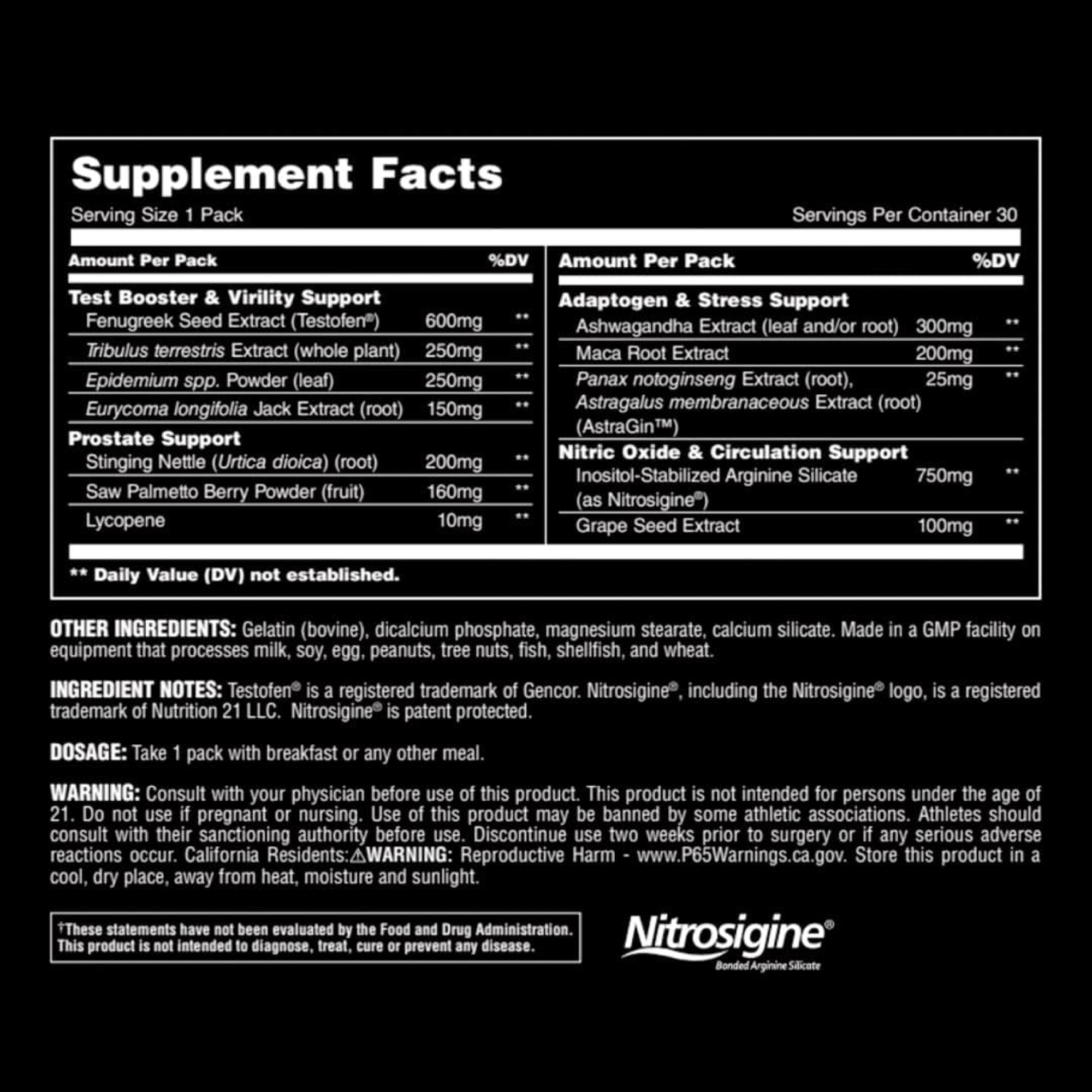 Animal TNT+ Erkeklere Özel Performans Artırıcı - 30 Packs Testosteron Enerji