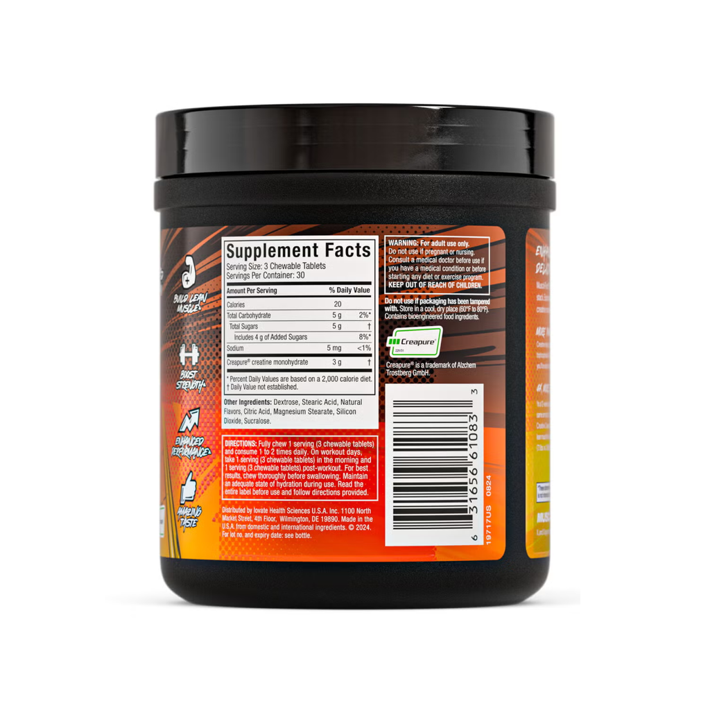MuscleTech Creatine Chews - Boogieman Punch - 90 Tablets (30 Servings)