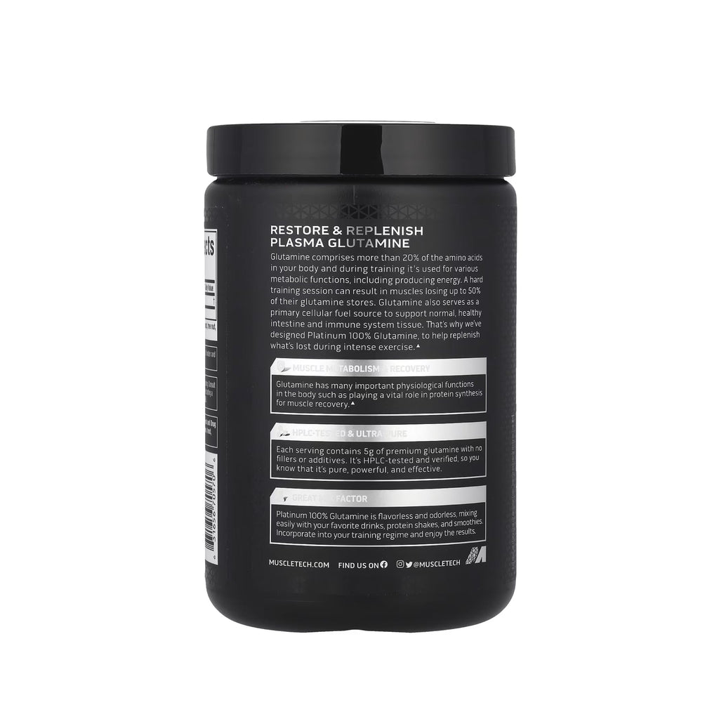 MuscleTech Platinum %100 L-Glutamin Tozu - Saf Aromasız Formül - 300 g