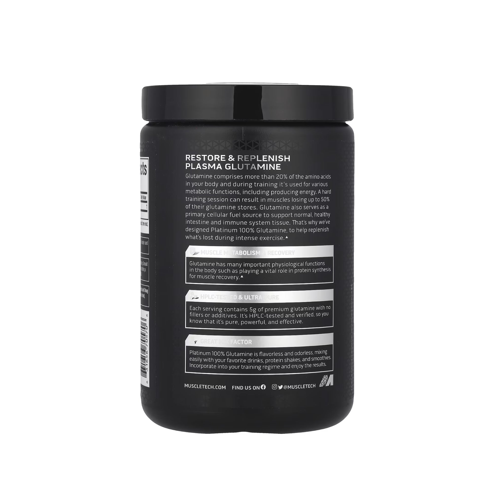MuscleTech Platinum %100 L-Glutamin Tozu - Saf Aromasız Formül - 300 g