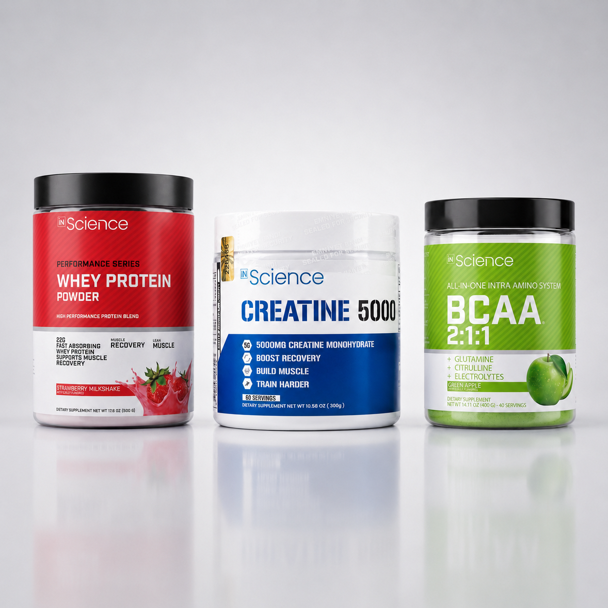 Whey Protein + Kreatin + BCAA Kas Gelişim Seti