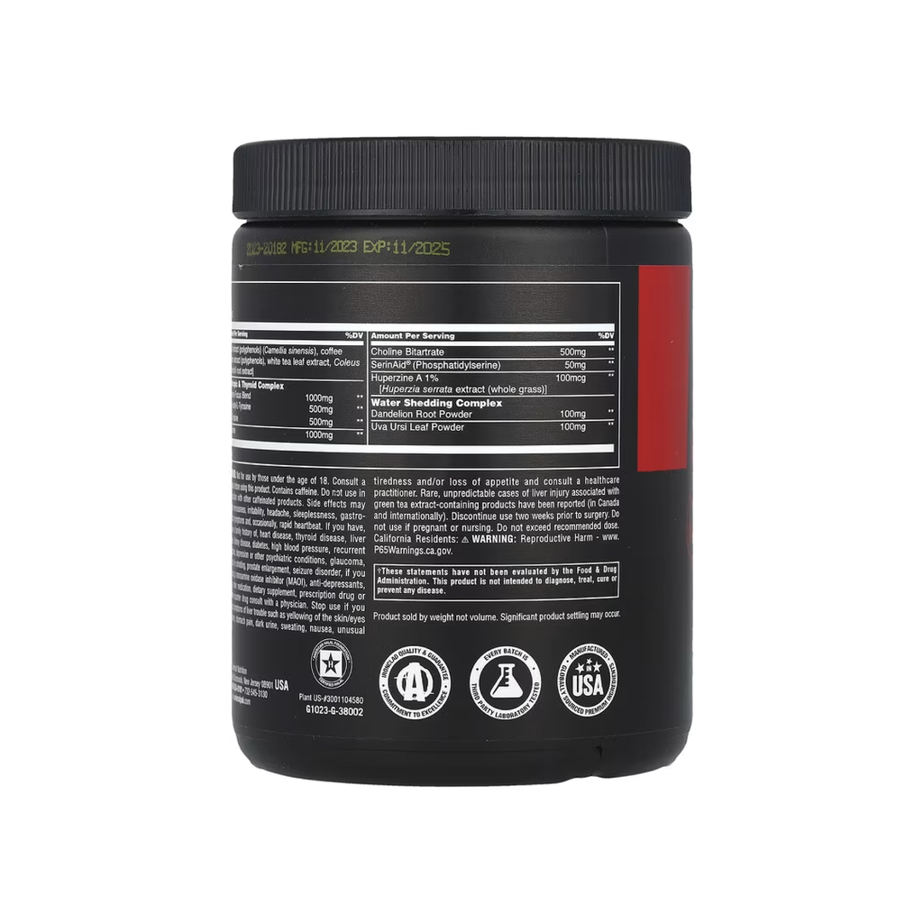Animal Advanced Cuts İçerik Bilgileri ve Supplement Facts Yakın Çekim