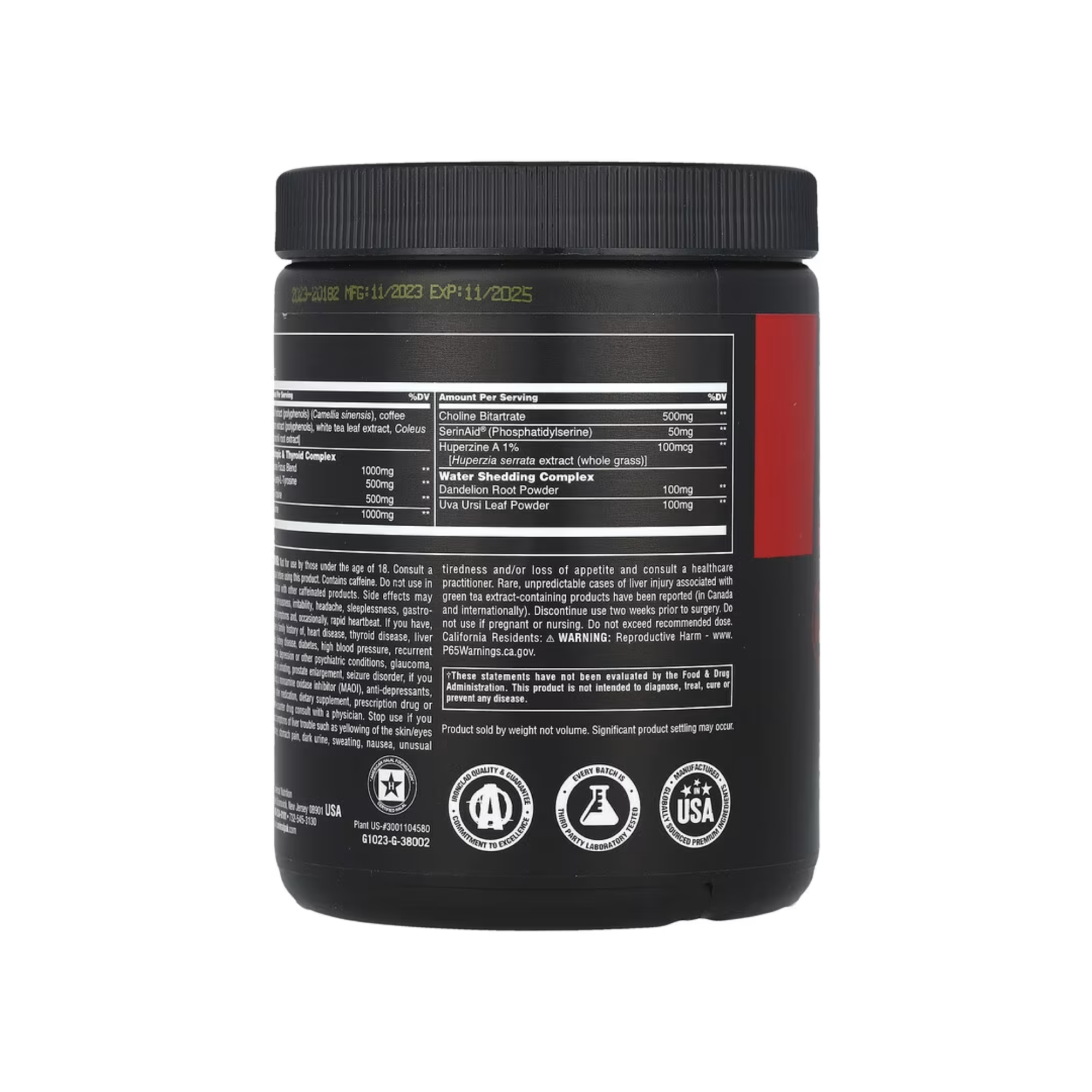 Animal Advanced Cuts İçerik Bilgileri ve Supplement Facts Yakın Çekim