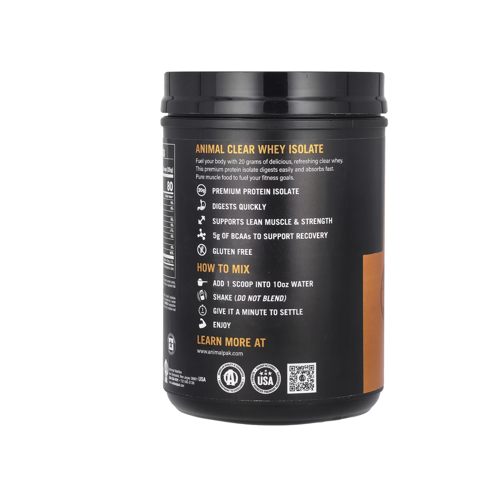 Animal Clear Whey Isolate Şeffaf İzole Protein Tozu 500g