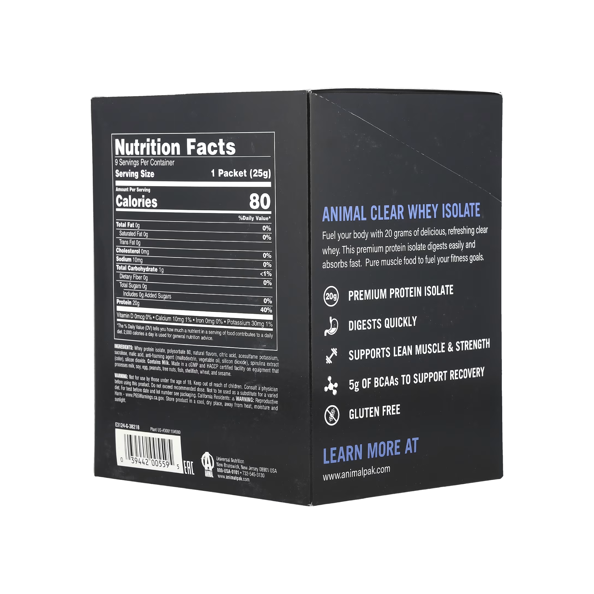 Animal Clear Whey Isolate Şeffaf İzole Protein Tozu 500g