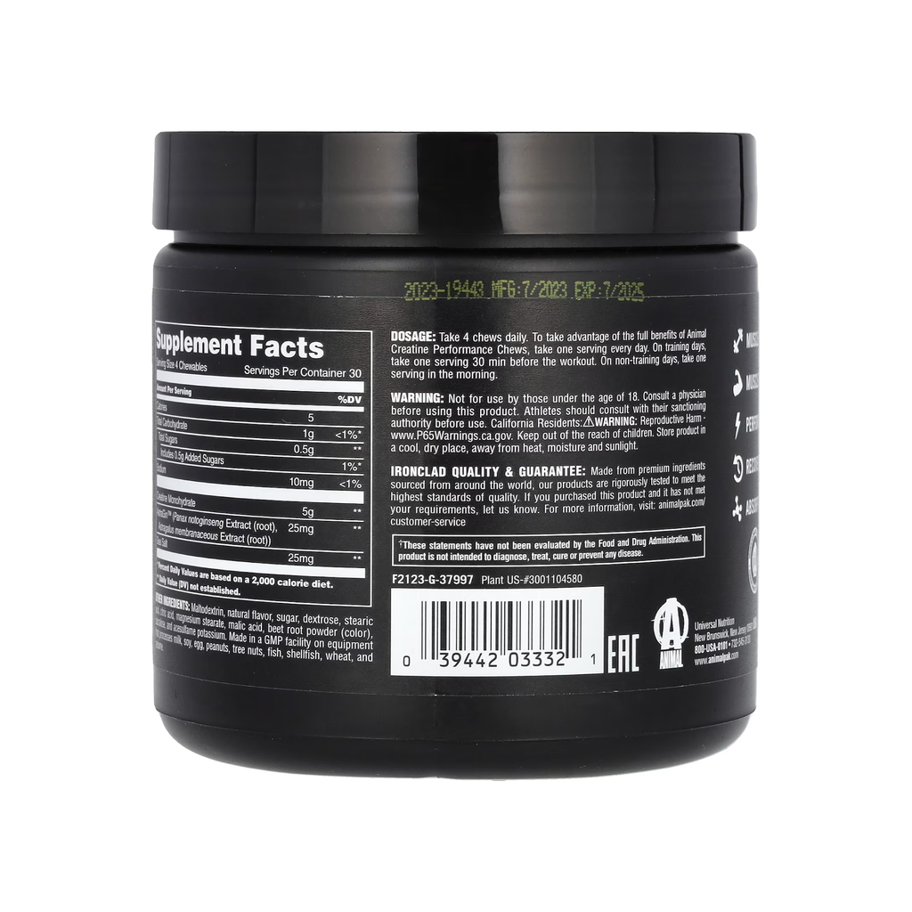 Animal Creatine Chews 120 Tablet - Çiğnenebilir Kreatin Takviyesi