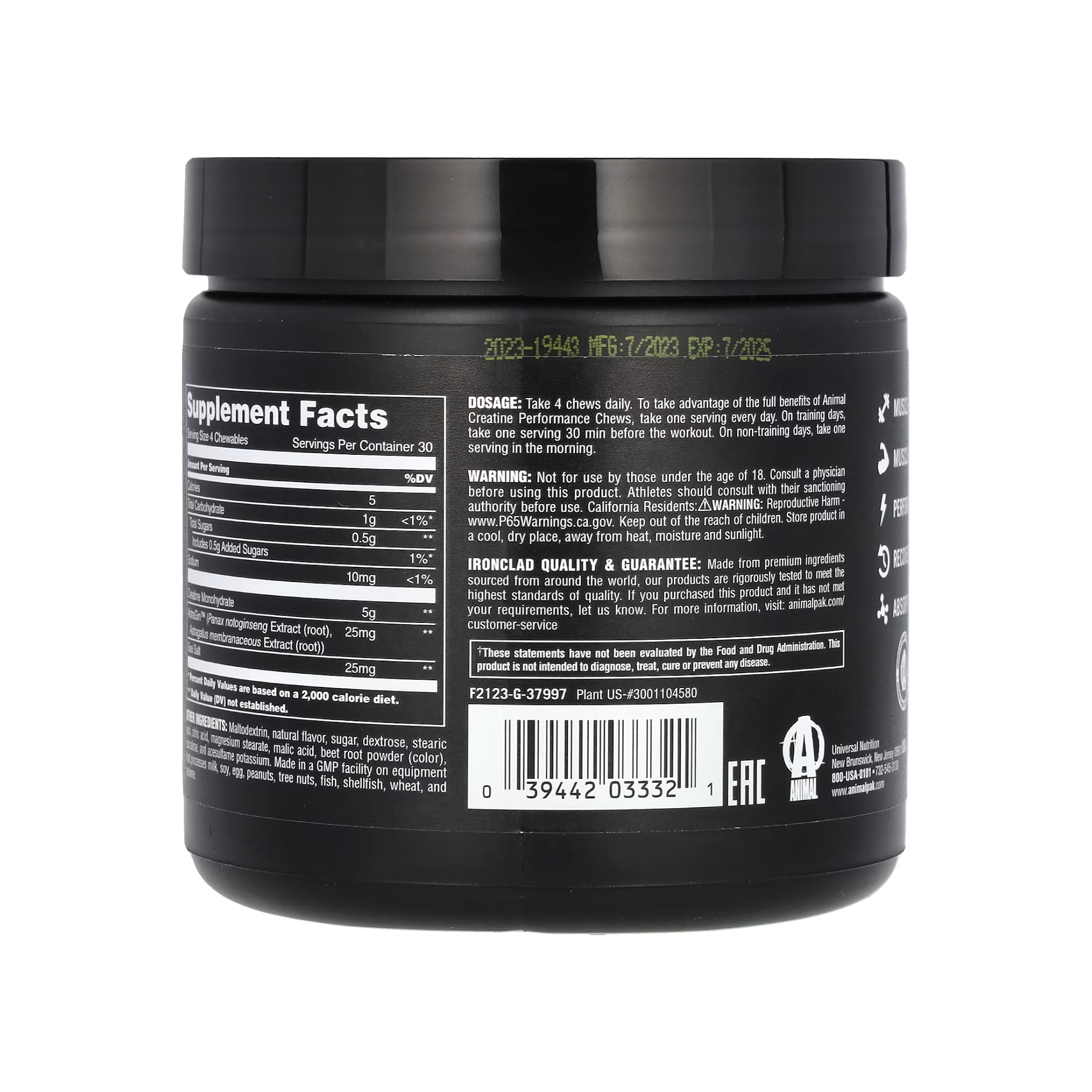 Animal Creatine Chews 120 Tablet - Çiğnenebilir Kreatin Takviyesi