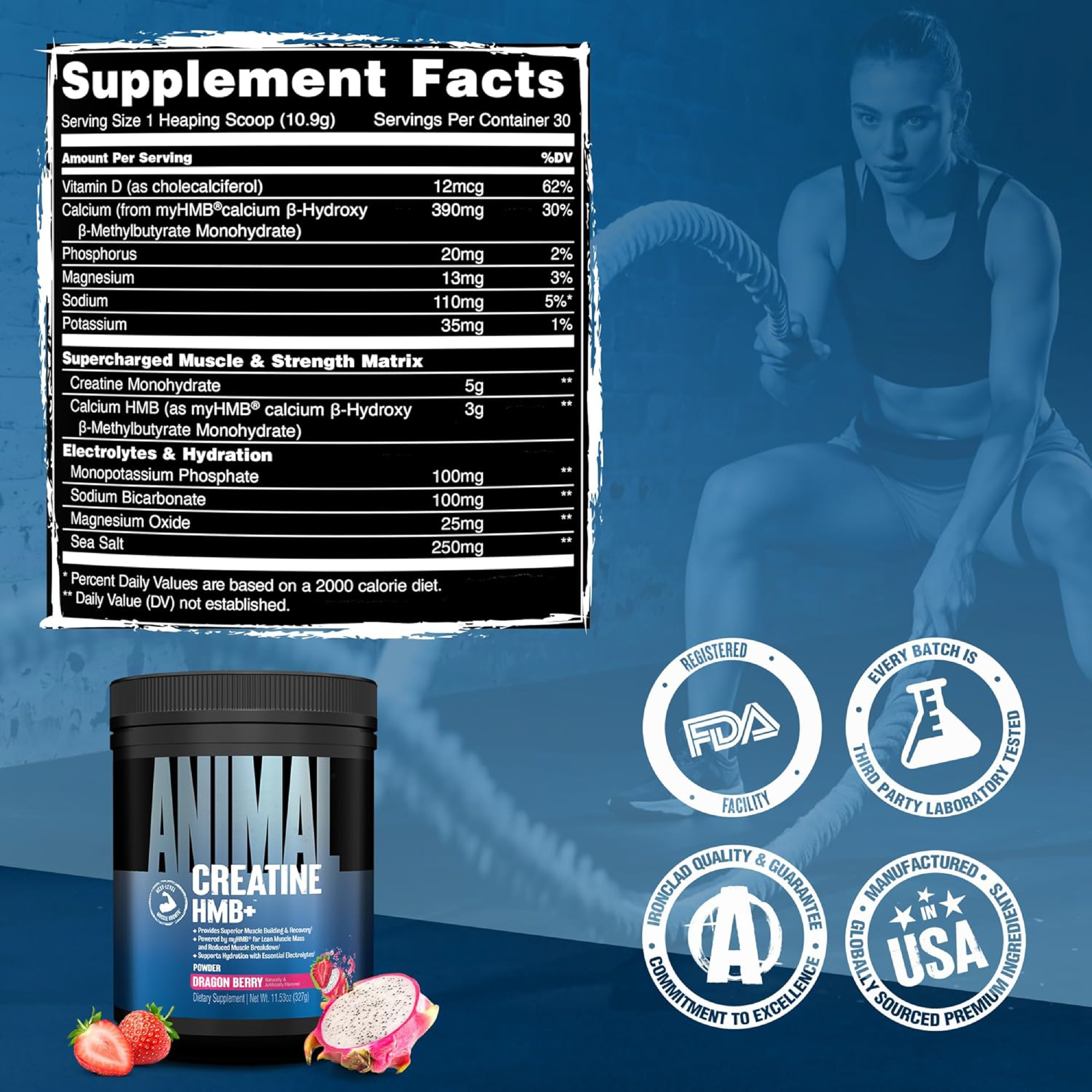 Animal Creatine HMB+™ Powder Power Punch (342 g)