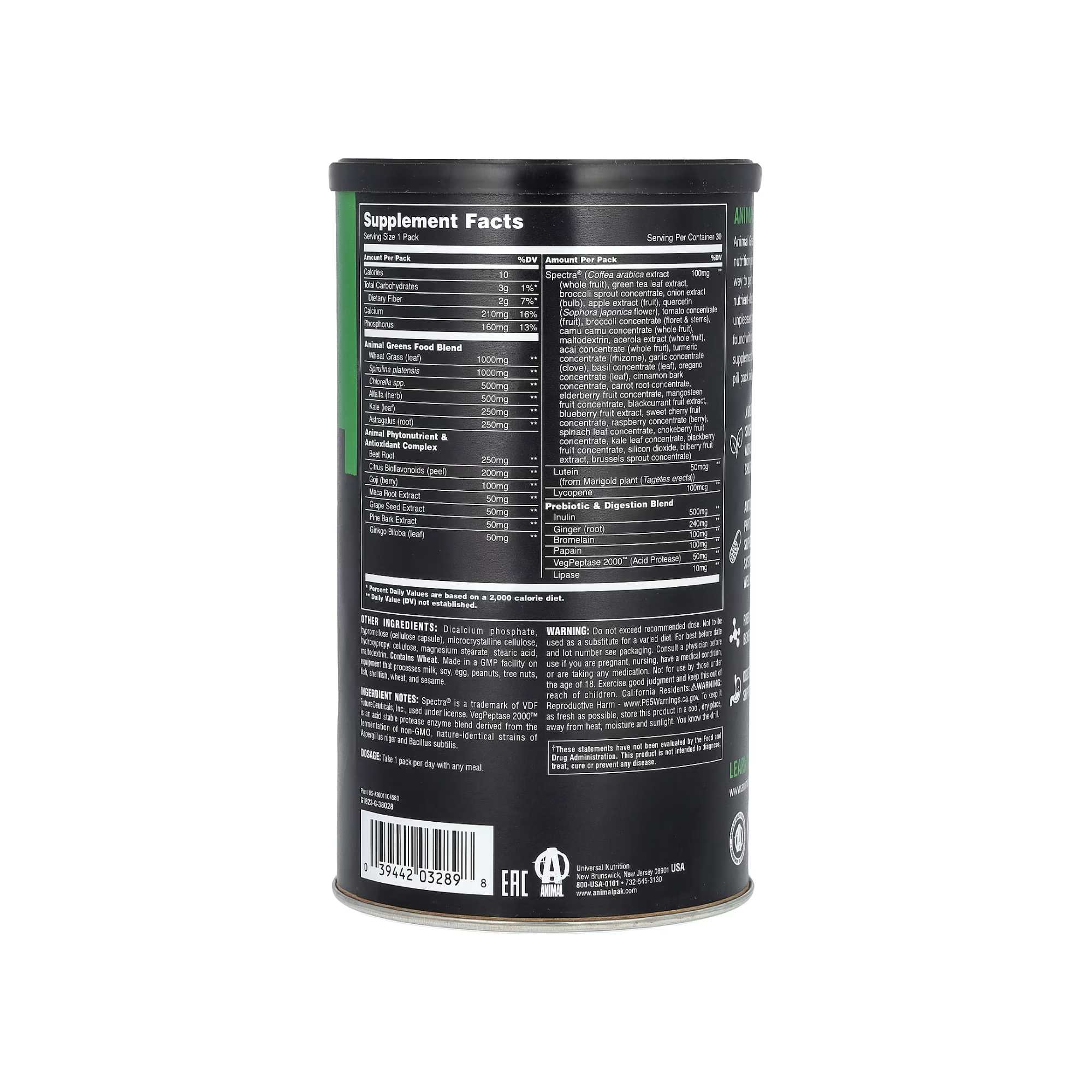 Animal Daily Greens 30 Pill Packs