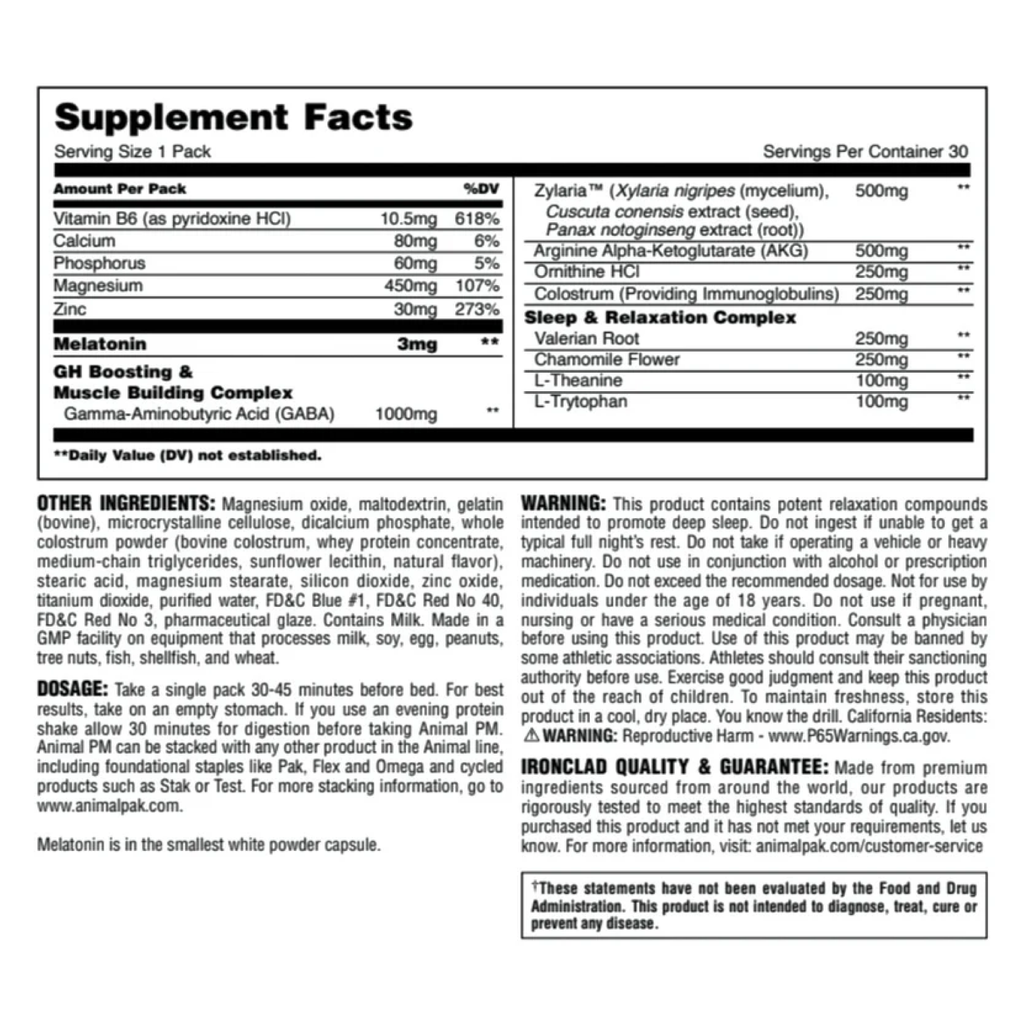 Animal, PM® Sleep & Nighttime Recovery, 30 Packs