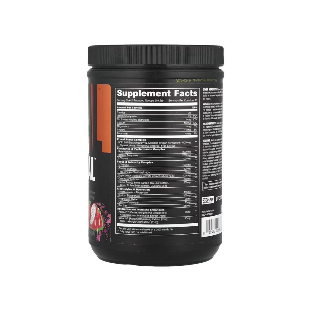 Animal Primal Pre Workout 480g - Enerji ve Odak Artırıcı