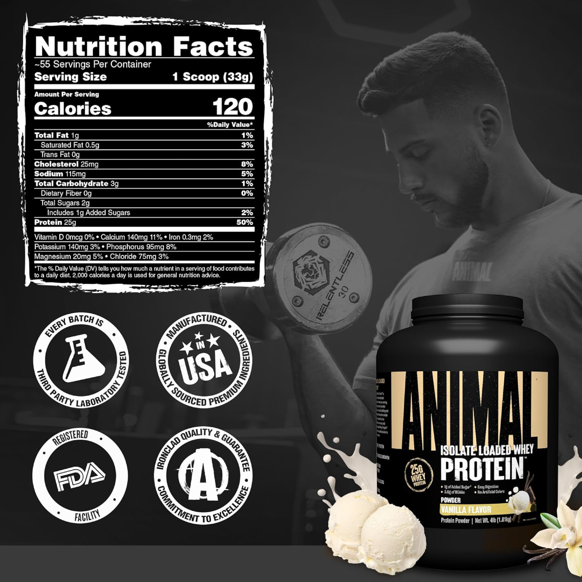 Animal Isolate Whey  İzole Protein Tozu Yüksek Saflık (540 g, 907 g, 1.81 kg)
