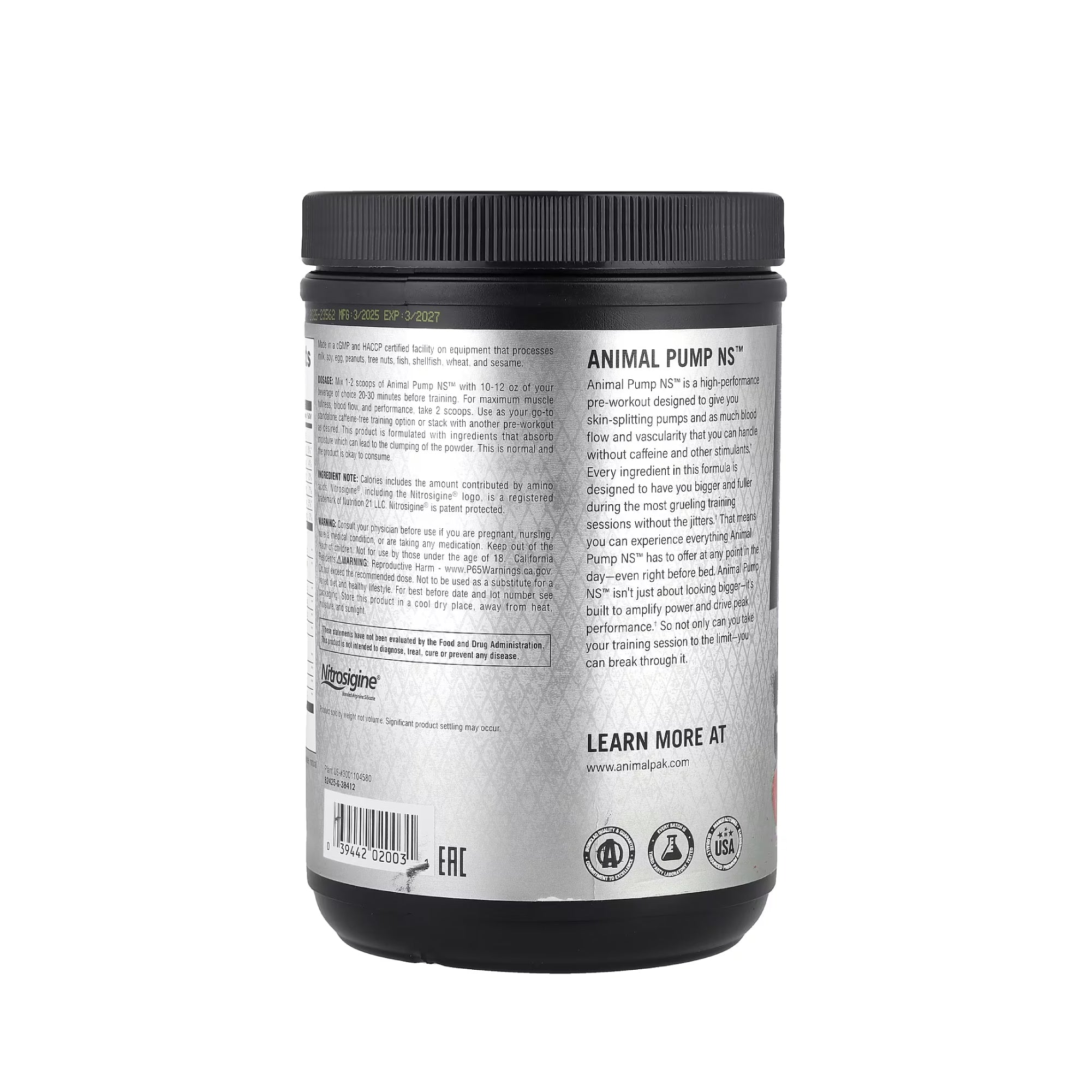 Animal Pump Pre-Workout Kafeinsiz 40 Servis