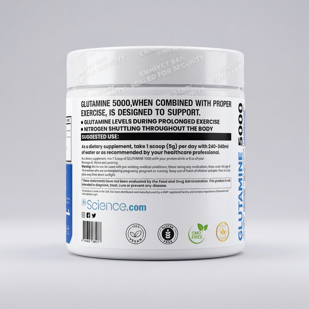 İn Science Nutrition L-Glutamine 5000 Mg Toz 300 gr (60 Servis)