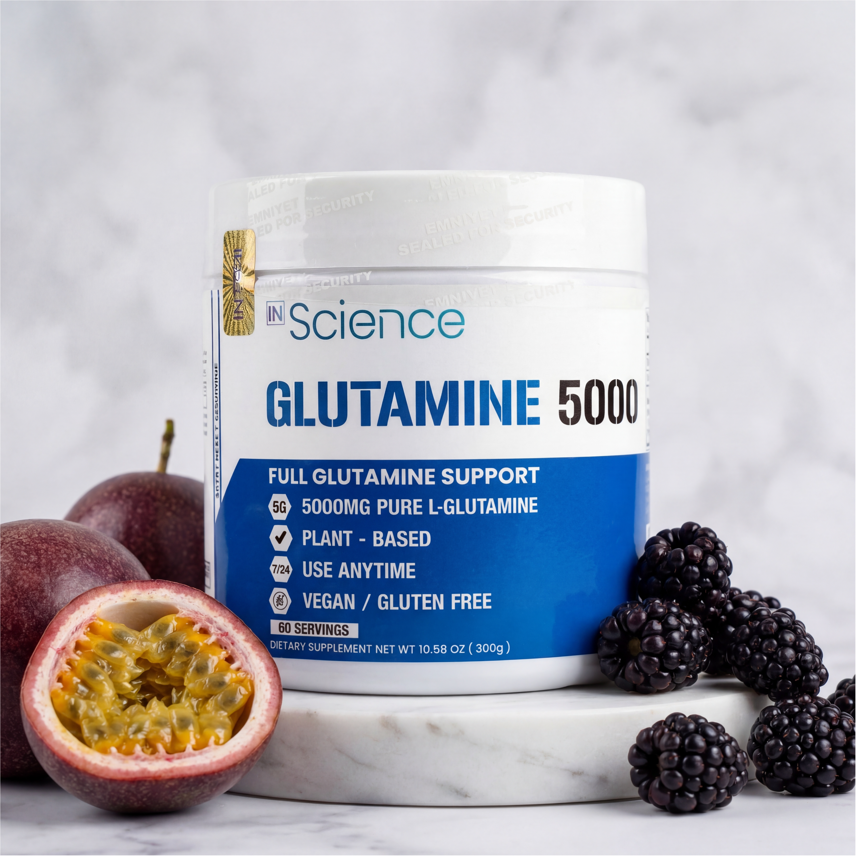 İn Science Nutrition L-Glutamine 5000 Mg Toz 300 gr (60 Servis)