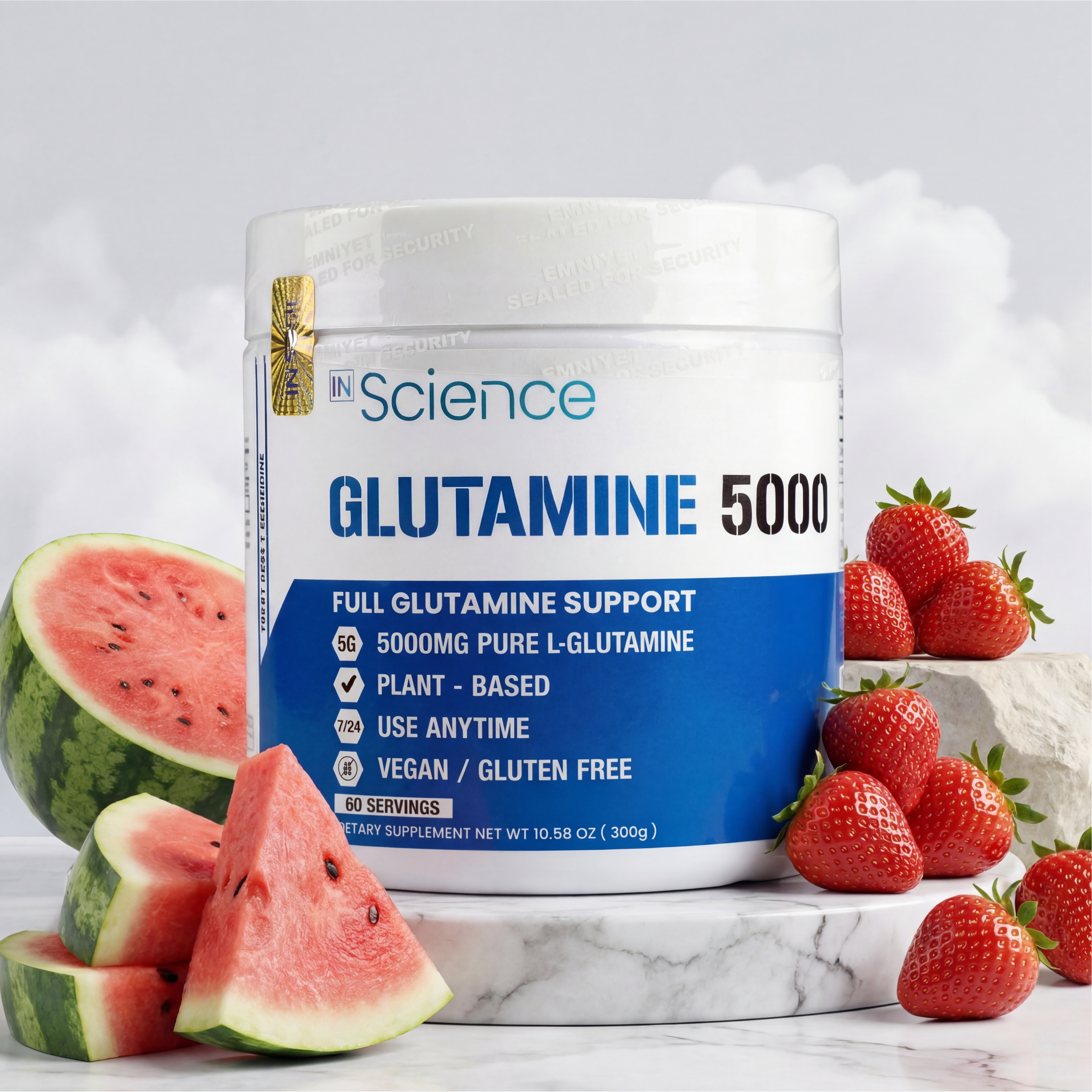 İn Science Nutrition L-Glutamine 5000 Mg Toz 300 gr (60 Servis)