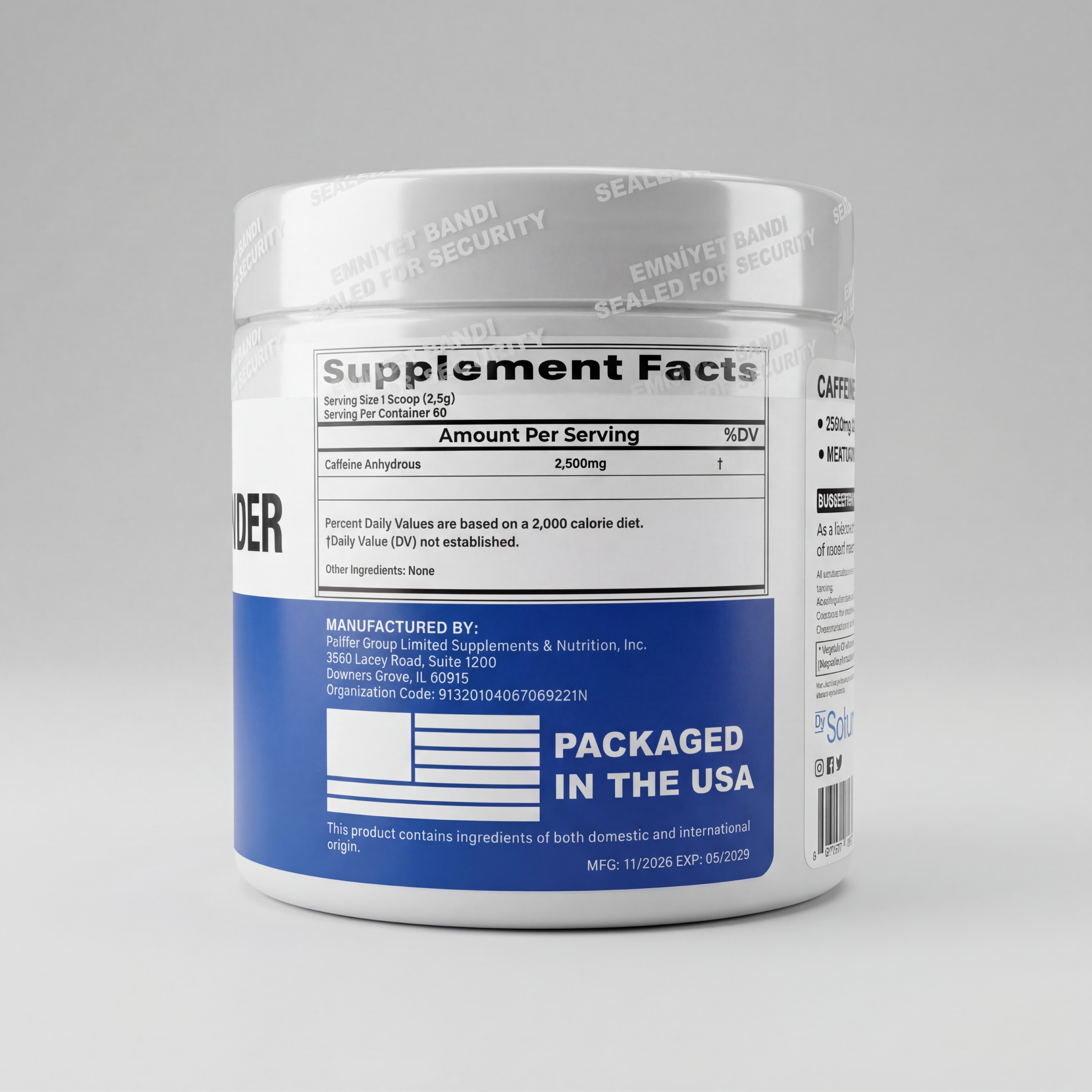 İn Science Nutrition Saf Kafein Tozu 250 Mg 150 gr (60 Servis)