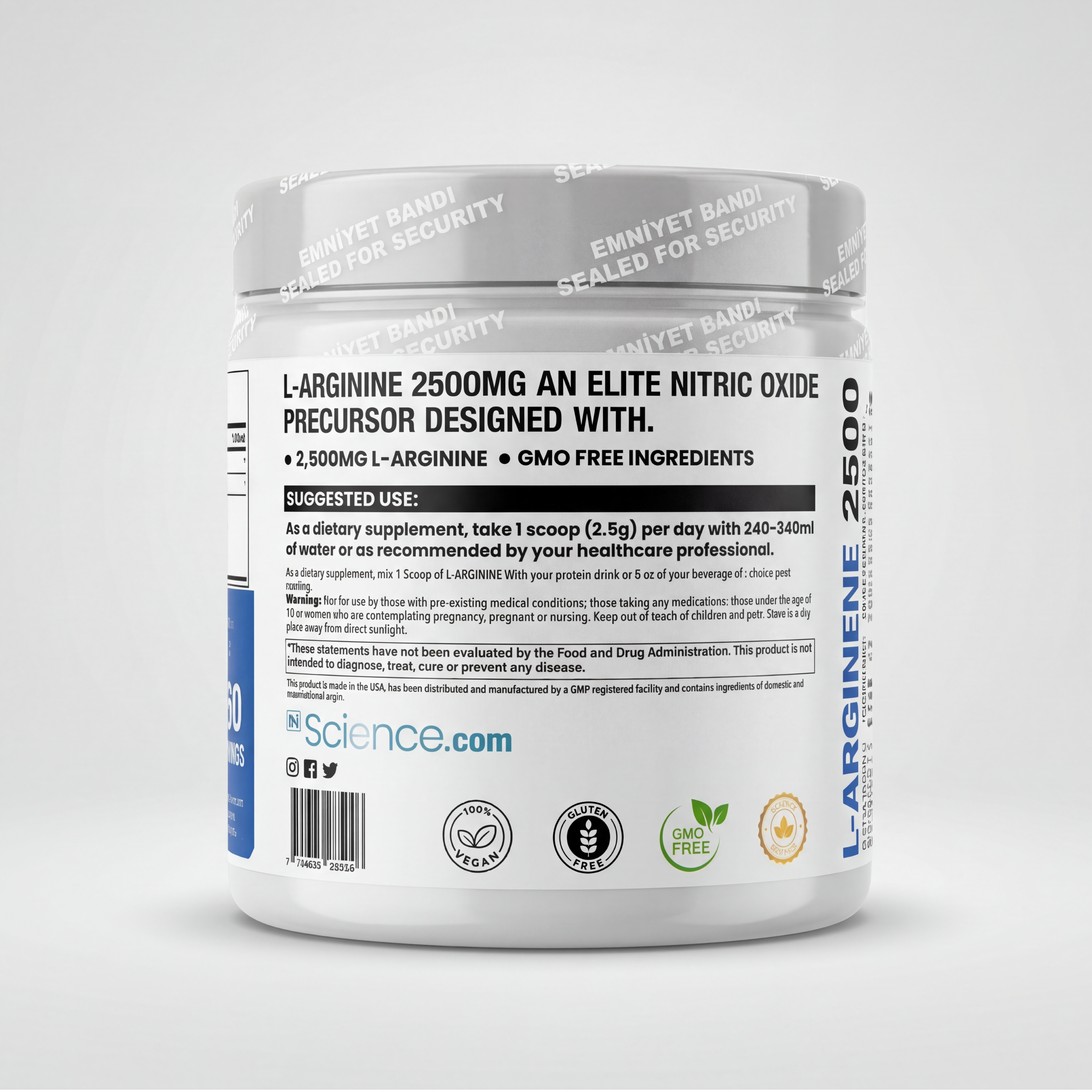 İn Science Nutrition Saf L-Arginine Hcl 2500 Mg Toz 150 gr (60 Servis)