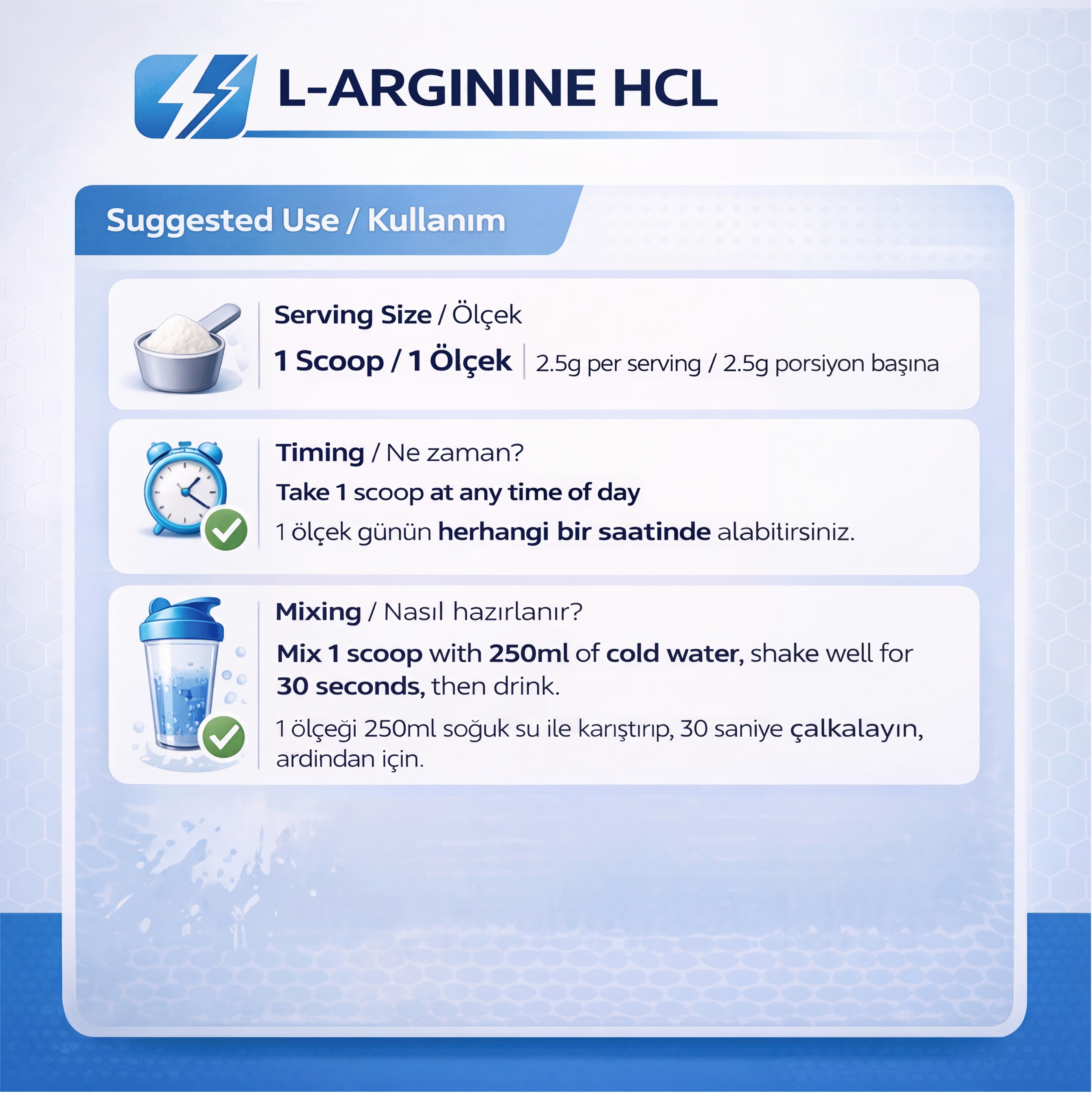 İn Science Nutrition Saf L-Arginine Hcl 2500 Mg Toz 150 gr (60 Servis)