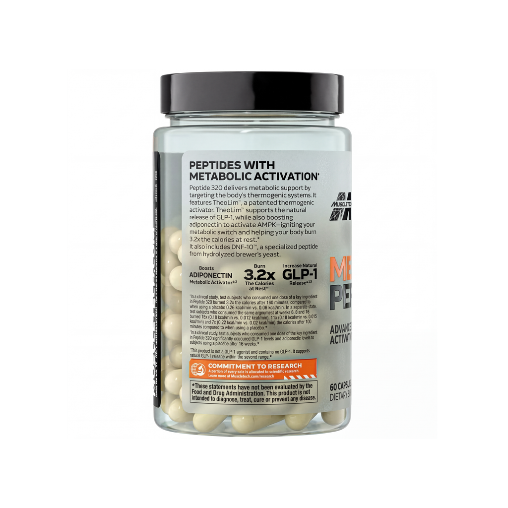 MuscleTech Metabolic Peptide 320 – Yağ Yakıcı & Metabolizma Hızlandırıcı Peptid Destek (60 Kapsül)