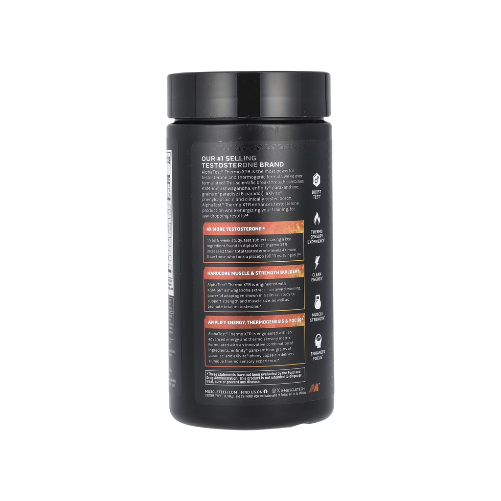 MuscleTech AlphaTest Thermo 90/180 Kapsül - Testosteron Artırıcı Yağ Yakıcı