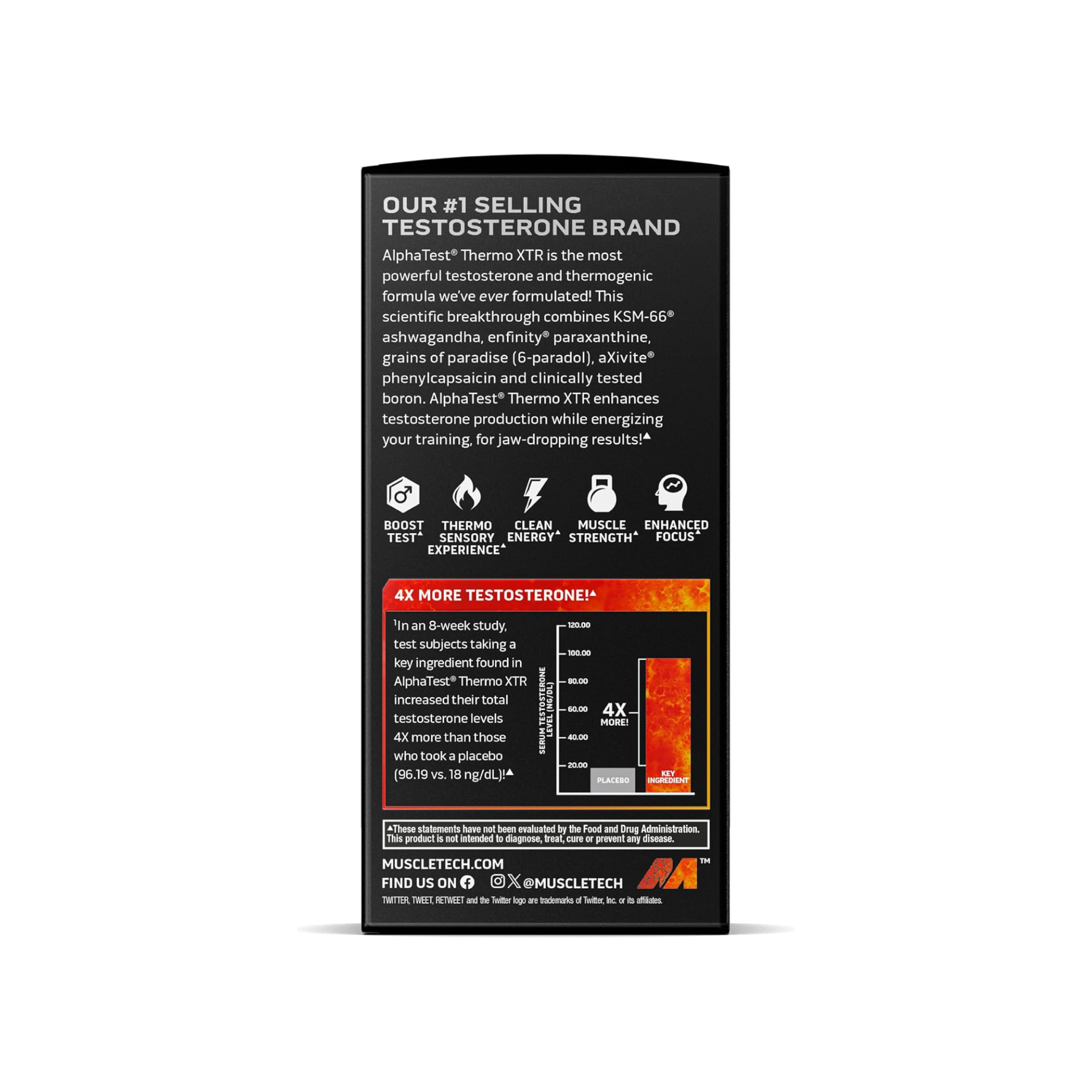 MuscleTech AlphaTest Thermo XTR Testosteron Booster Yağ Yakıcı 90 Kapsül