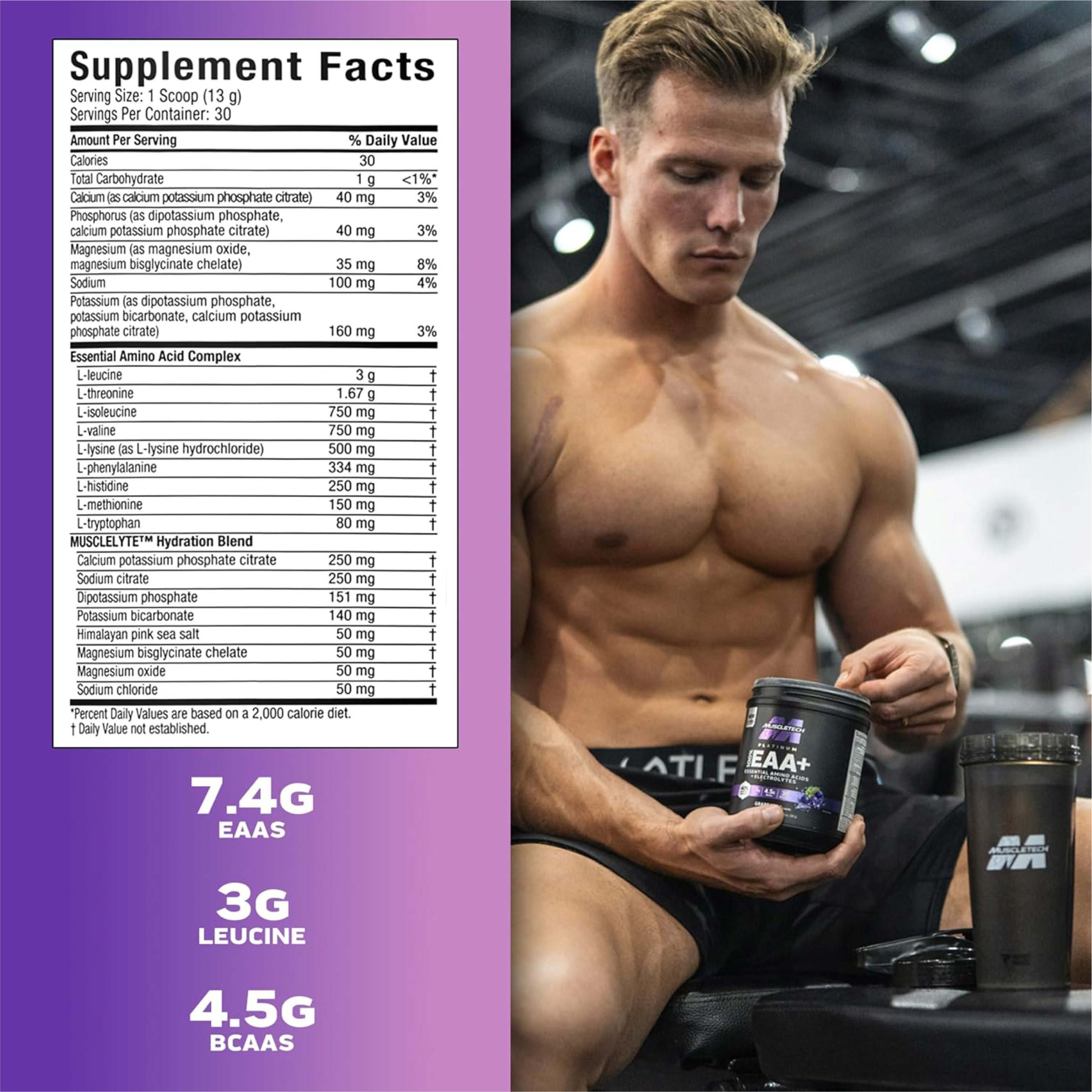 MuscleTech Platinum %100 EAA (Esansiyel Amino Asit) Tozu - 387g