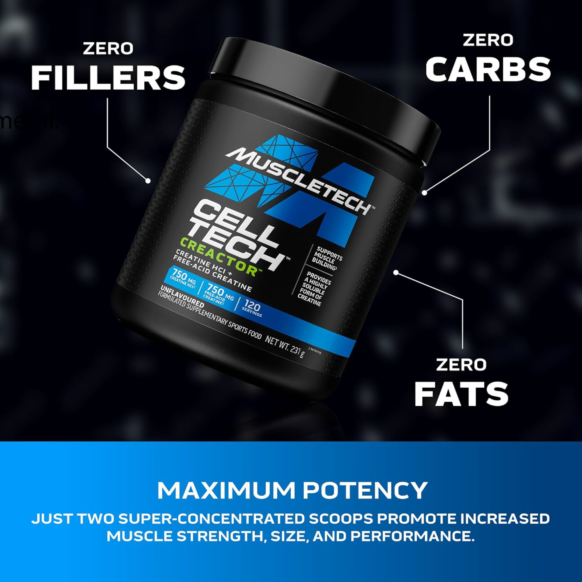 MuscleTech Cell-Tech Creactor Kreatin HCl 240g - Aromasız