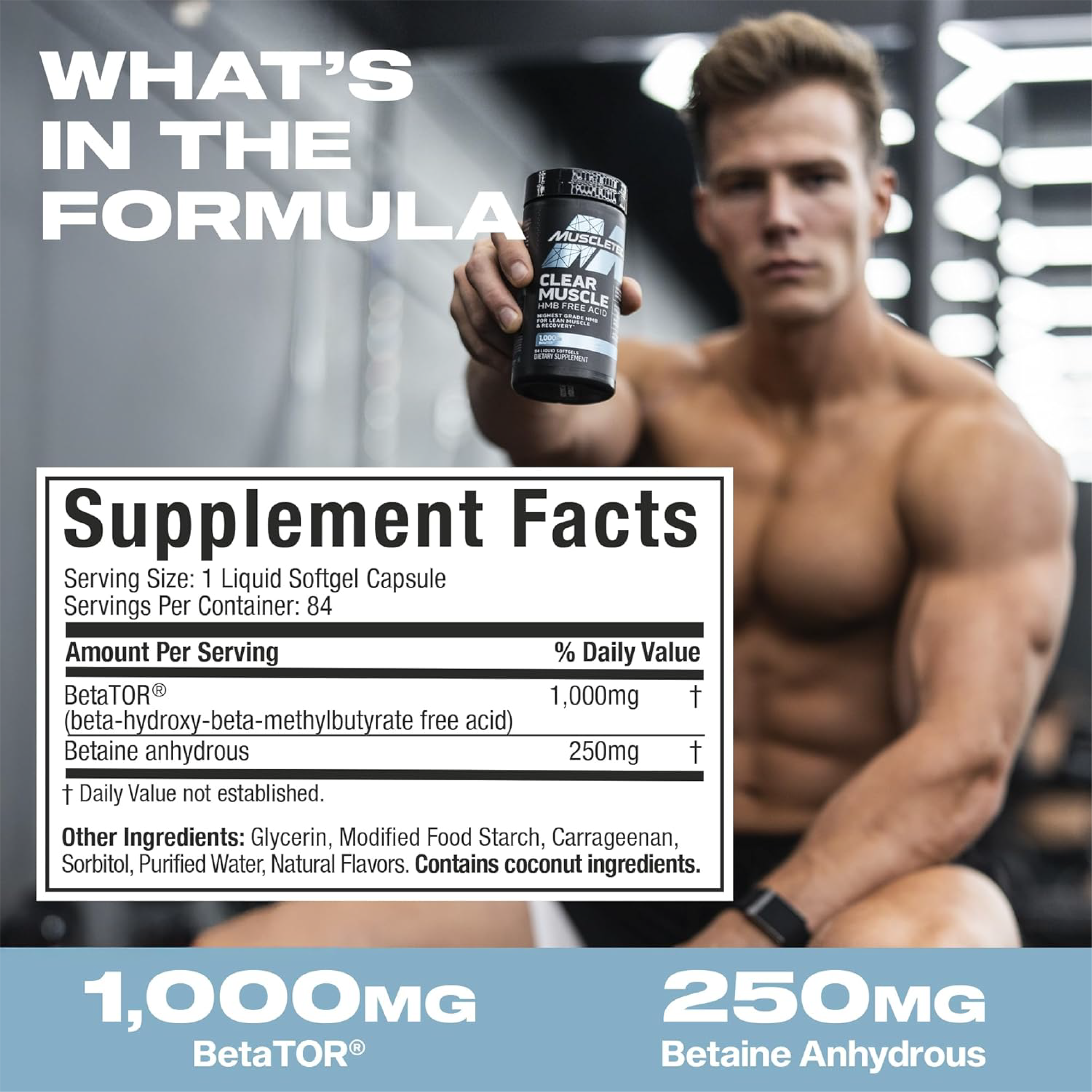 MuscleTech Clear Muscle® Liquid HMB Free Acid BetaTOR® | 42-84 Kapsül