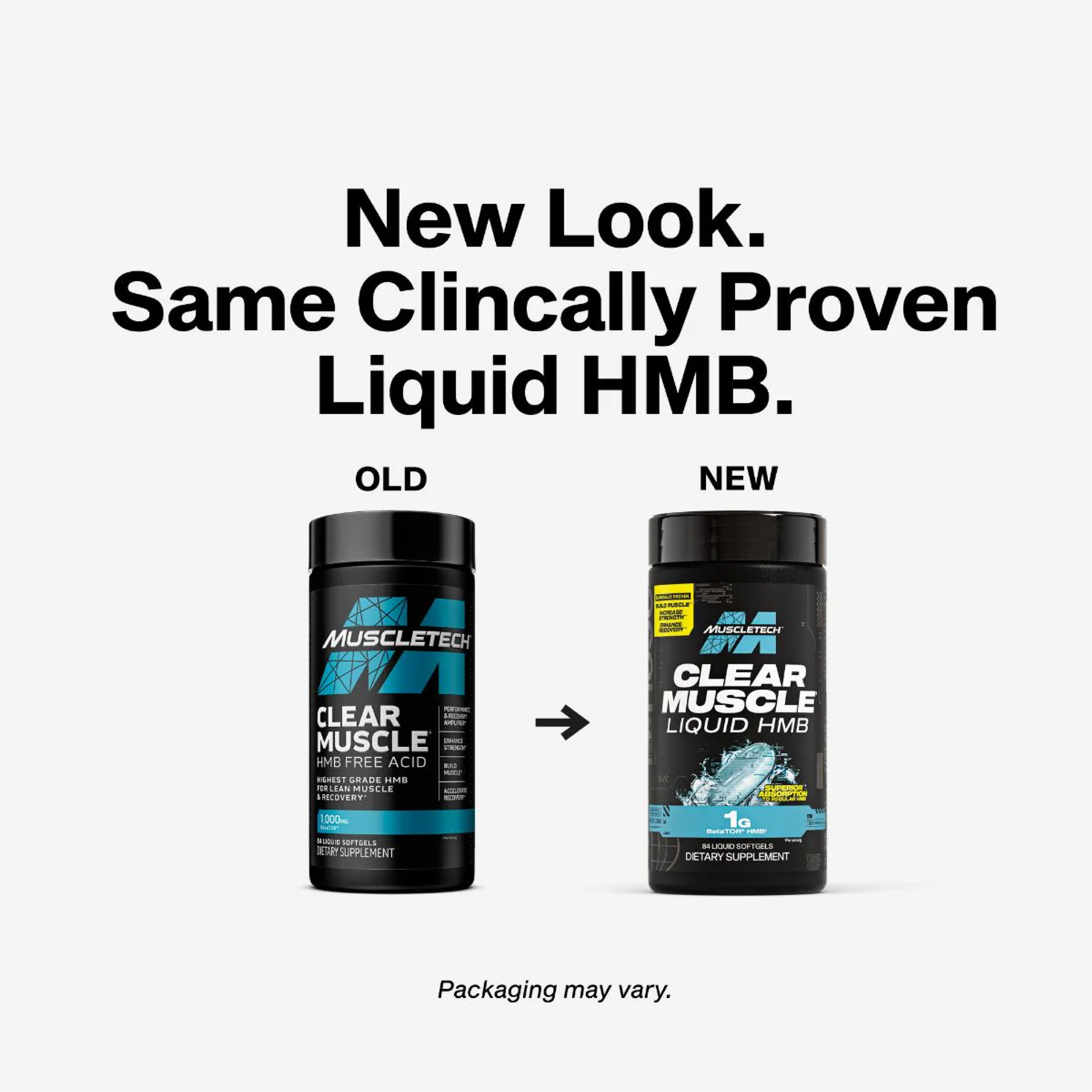 MuscleTech Clear Muscle® Liquid HMB Free Acid BetaTOR® | 42-84 Kapsül