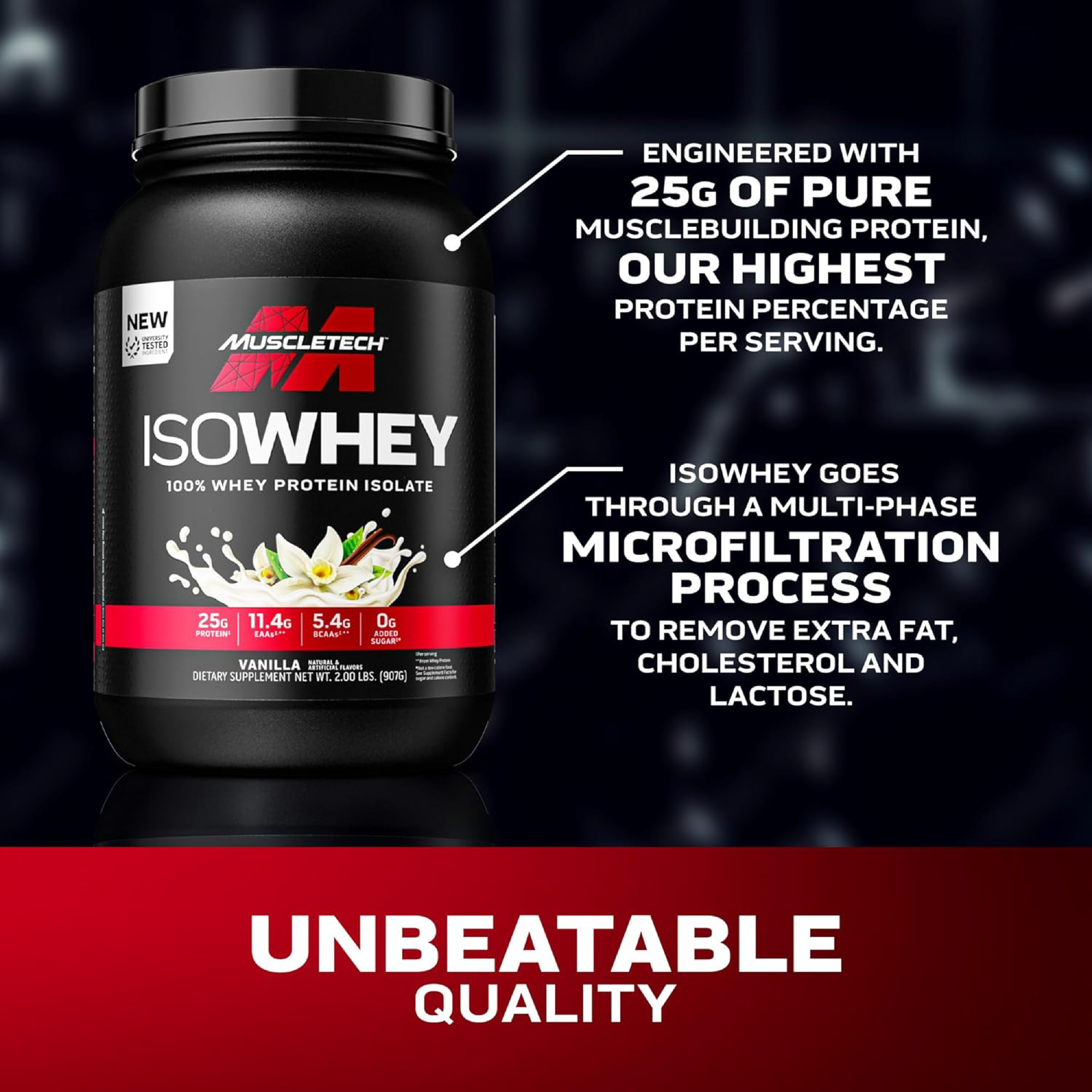 MuscleTech %100 IsoWhey İzole Whey Protein Tozu 25g Protein