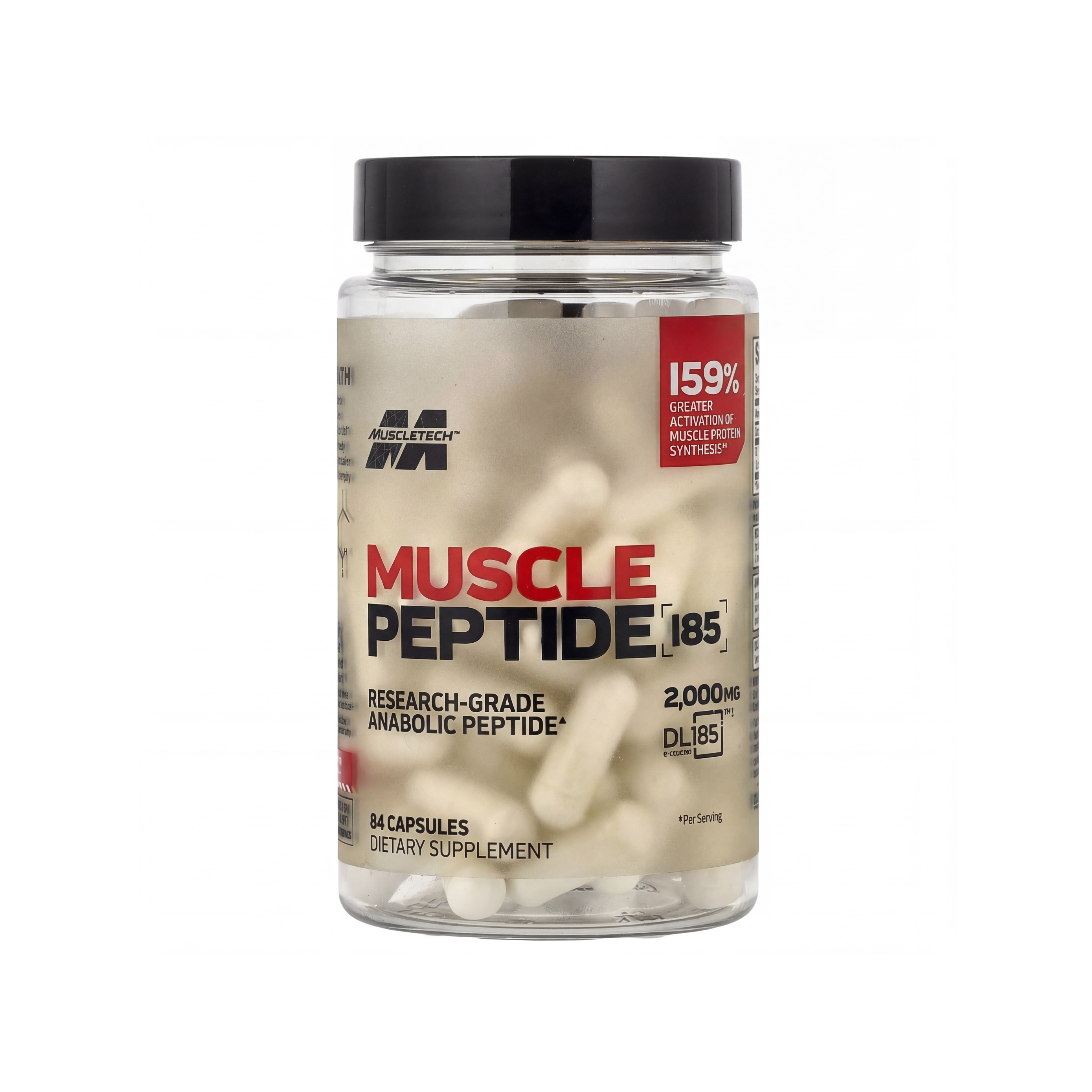 MuscleTech Muscle Peptide 185 84 Capsules – Anabolik Peptid, Kas Gelişimi, Güç ve Toparlanma Desteği