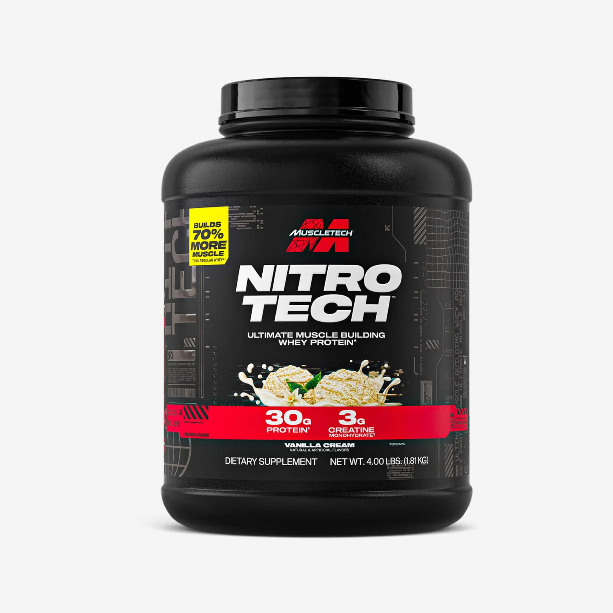 MuscleTech Nitro-Tech Whey Protein Tozu 30g Protein 3g Kreatin