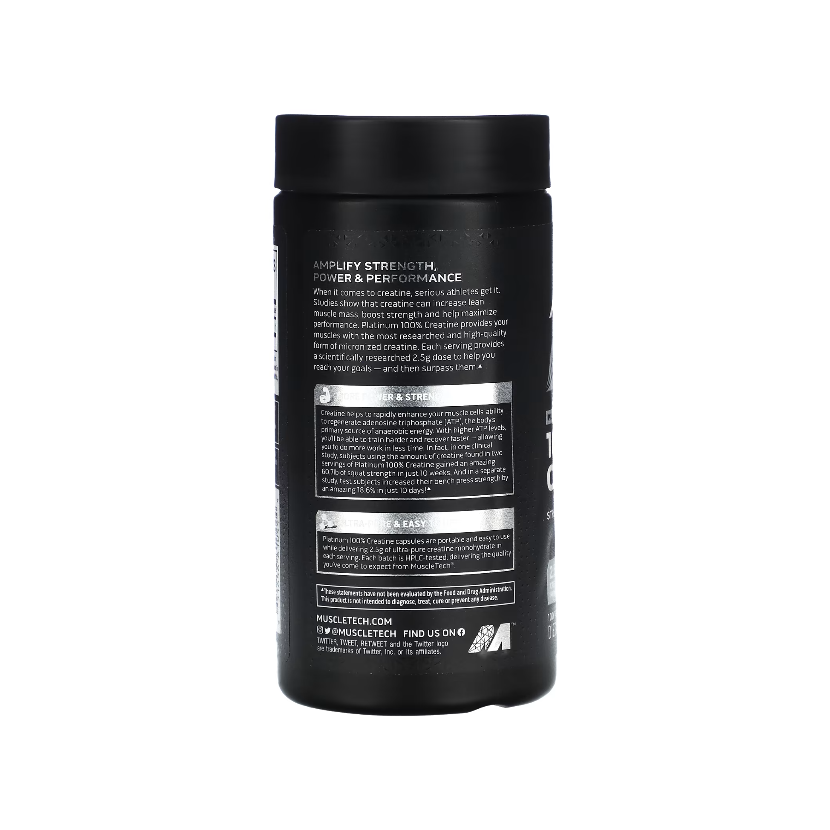 MuscleTech Platinum Kreatin Monohidrat 100 Kapsül Creapure