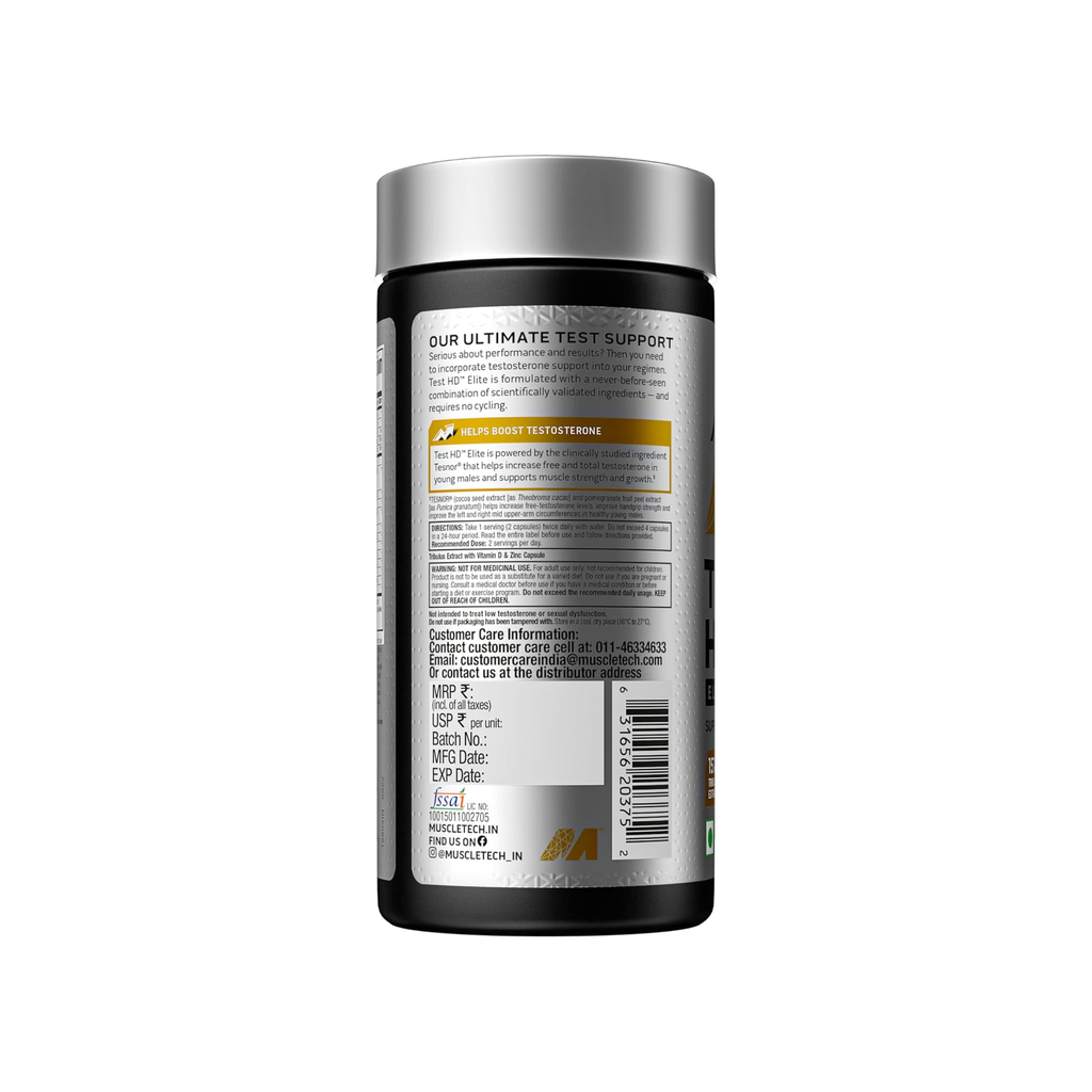 MuscleTech Test HD Elite Testosteron Güçlendirici 120 Kapsül