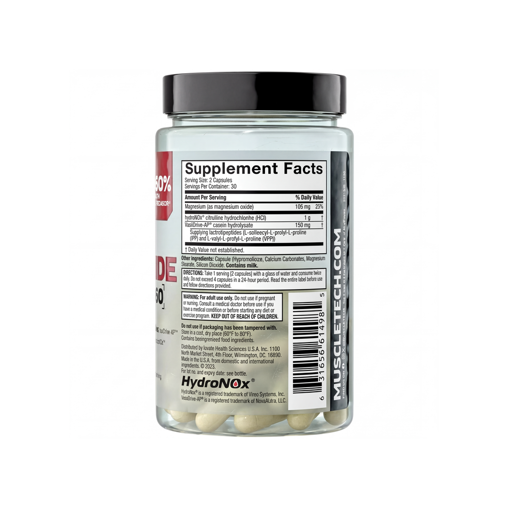 MuscleTech Nitric Oxide Peptide 160 – Kan Akışı ve Kas Pump Desteği Sunan Pre Workout Formülü, (60 Capsules)