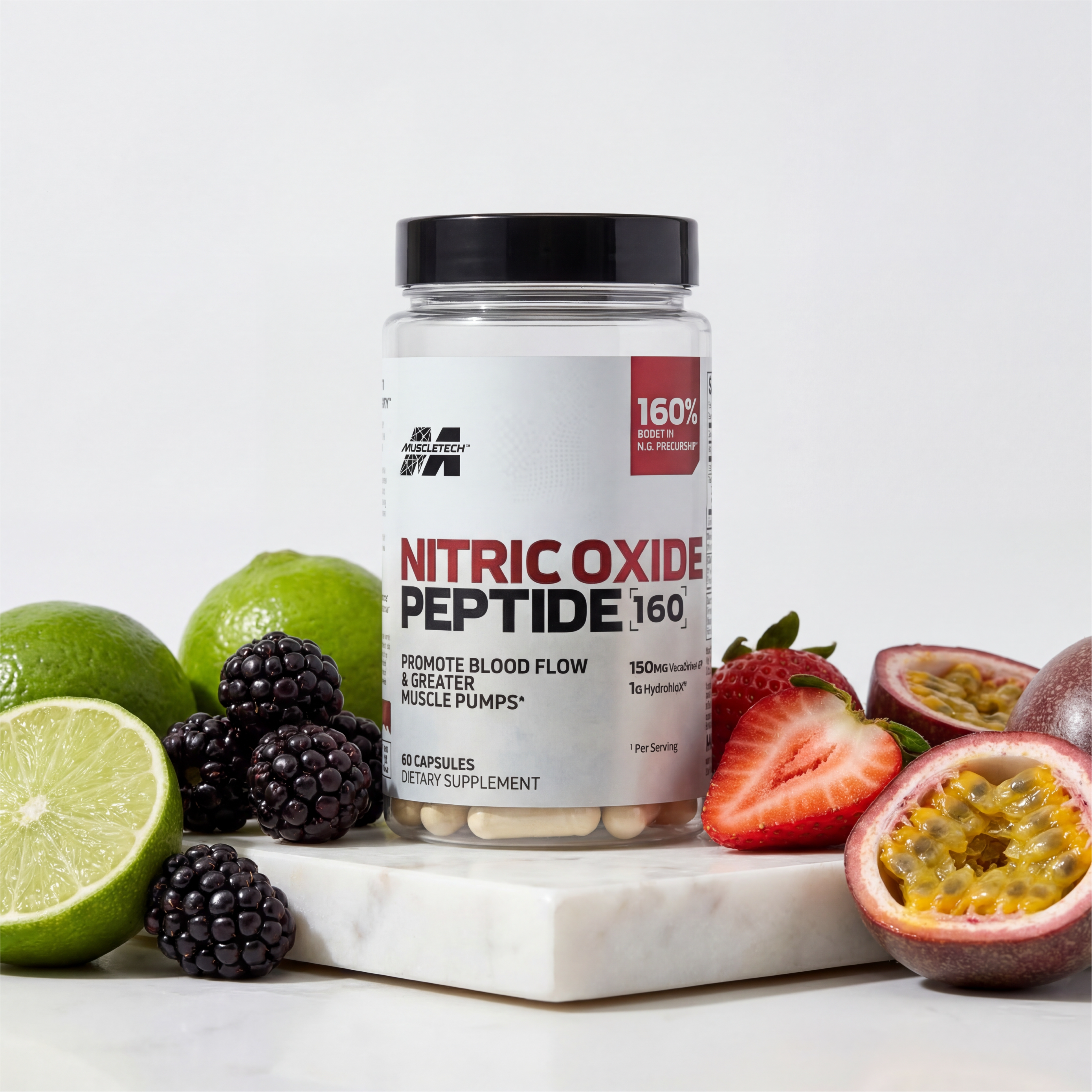 MuscleTech Nitric Oxide Peptide 160 – Kan Akışı ve Kas Pump Desteği Sunan Pre Workout Formülü, (60 Capsules)